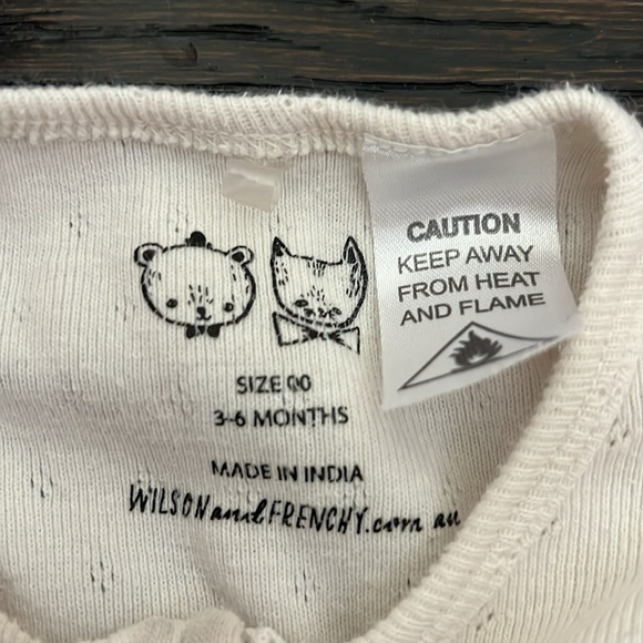 Wilson and Frenchy Organic Pointelle Zipsuit with Feet - Tiny Turtle - Picture 3 of 4